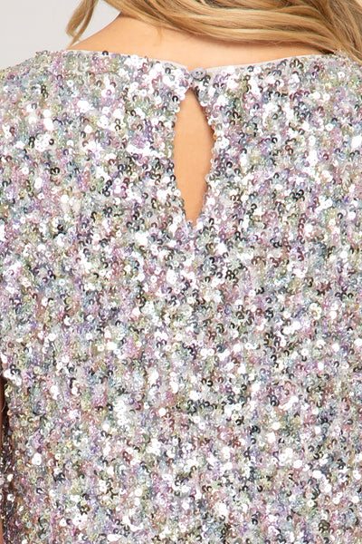 Women's Half Sleeve Sequin Mini Dress She + Sky Sizes S,M,L New