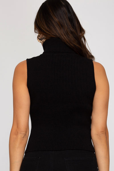 Women's Sleeveless Turtle Neck Knit Sweater Top She + Sky Sizes S,M,L New