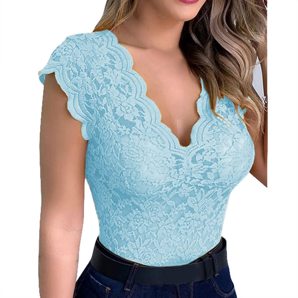 Women's Floral Lace Sleeveless See Through Camisole Shirt Blouse Top New