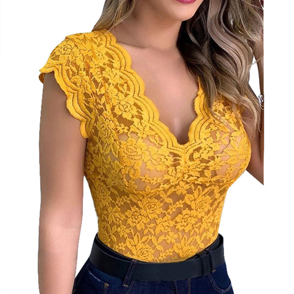 Women's Floral Lace Sleeveless See Through Camisole Shirt Blouse Top New