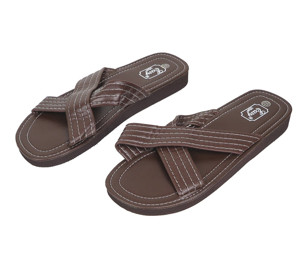 Men's X-Band Slippers Black Brown Size 9-13 New