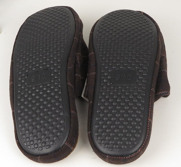 Men's Plaid Comfort Velvet House Slippers Warm & Cozy Textile Sizes S,M,L New