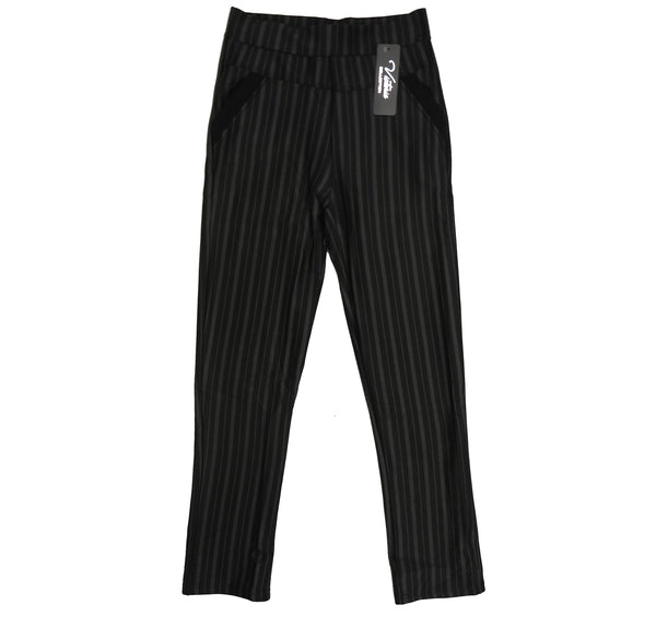 Women's Pants Pinstripe Leggings Thermal Fur Lining Elastic Waistband New