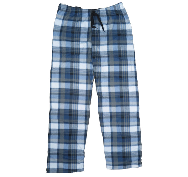Men's Fleece Pajama Sleep Pants Plaid Soft Cozy Warm Size S-2XL New
