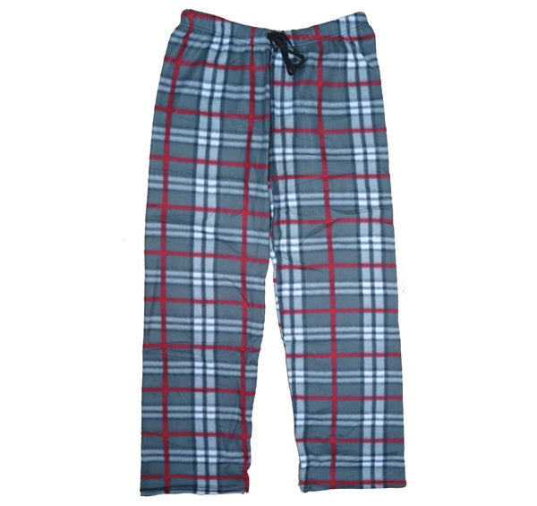 Men's Fleece Pajama Sleep Pants Plaid Soft Cozy Warm Size S-2XL New