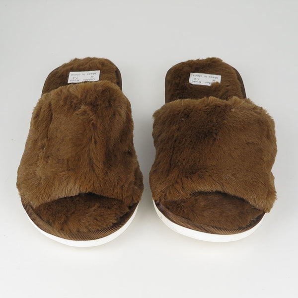 Women's Cotton Terry Winter Slippers Red Black Brown Gray Sizes S M L New