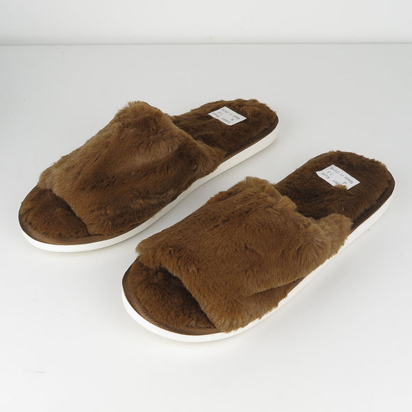 Women's Cotton Terry Winter Slippers Red Black Brown Gray Sizes S M L New