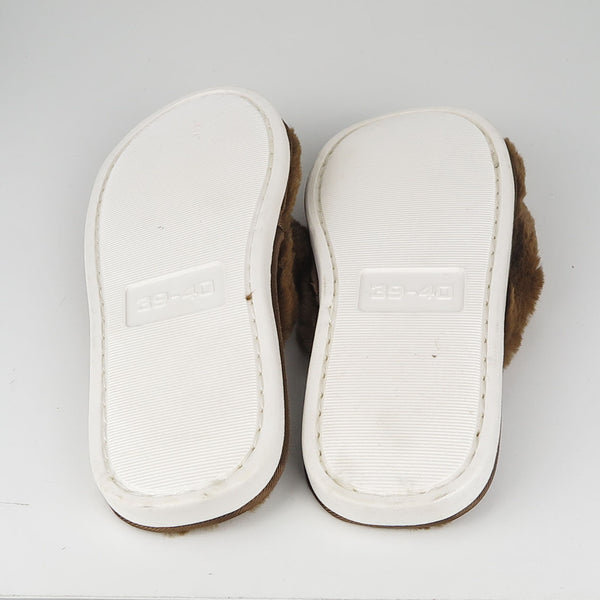 Women's Cotton Terry Winter Slippers Red Black Brown Gray Sizes S M L New