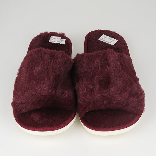 Women's Cotton Terry Winter Slippers Red Black Brown Gray Sizes S M L New