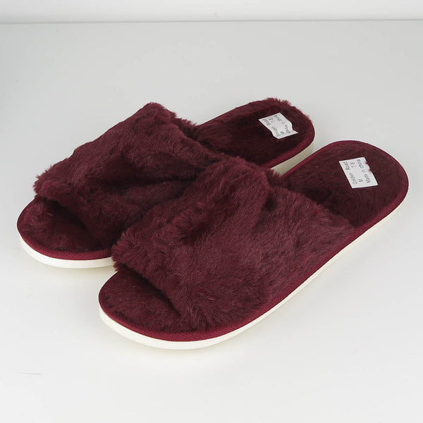 Women's Cotton Terry Winter Slippers Red Black Brown Gray Sizes S M L New