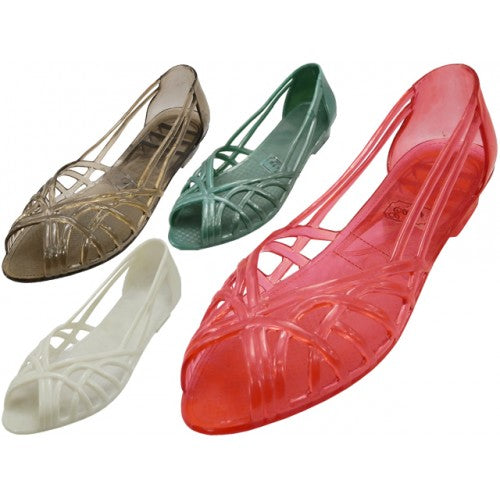 Women's Smooth Jelly Sandals Shoes Teal Red Clear Black White Sizes 6-10 New