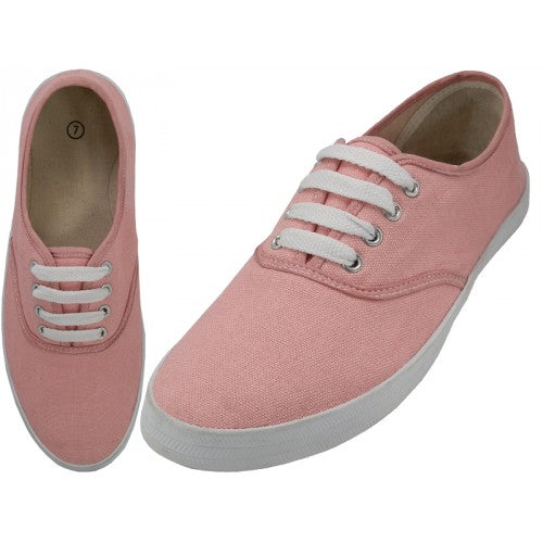 Women's Canvas Hiking Lace-Ups Sneakers Shoe Rubber Sole Blue Pink Size 6-10 New