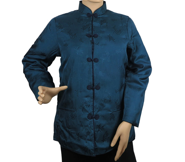 Women's Traditional Floral Rayon Chinese Jacket Lightweight Warm Cozy S-XL New