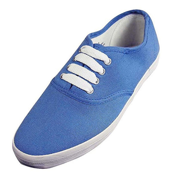 Women's Canvas Hiking Lace-Ups Sneakers Shoe Rubber Sole Blue Pink Size 6-10 New