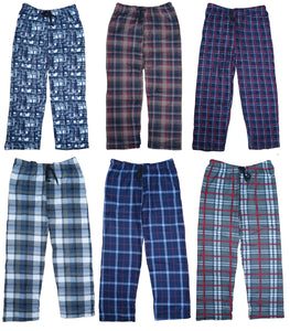 Men's Fleece Pajama Sleep Pants Plaid Soft Cozy Warm Size S-2XL New
