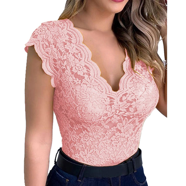 Women's Floral Lace Sleeveless See Through Camisole Shirt Blouse Top New