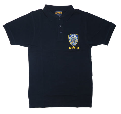 NYPD Polo Embroidered T-Shirt Navy Blue Officially Licensed New
