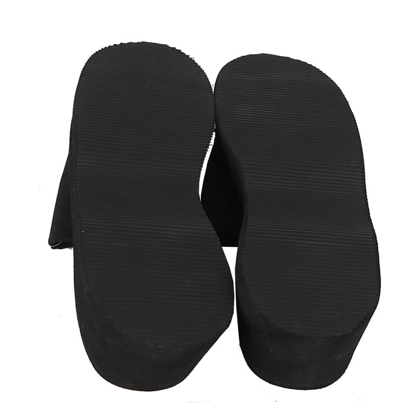 Women's Wedge Slide Platform Sandals Elastic Band Black Sizes 6-10 New