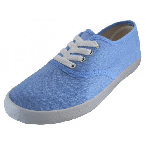 Women's Canvas Hiking Lace-Ups Sneakers Shoe Rubber Sole Blue Pink Size 6-10 New