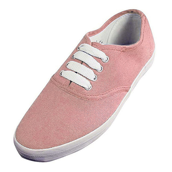 Women's Canvas Hiking Lace-Ups Sneakers Shoe Rubber Sole Blue Pink Size 6-10 New